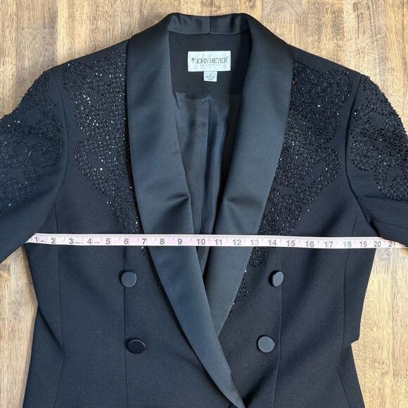 John Meyer of Norwich Women’s VTG 100% Wool Beaded Double-Breasted Blazer Sz 10 - Picture 6 of 10